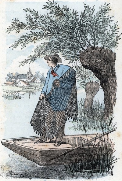 Pêche au filet Gravure de 