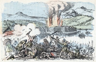 Préhistoire : scène de guerre au début de l