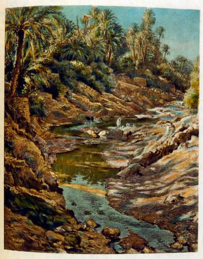Illustration de Dinet tirée de "Mirages" Scènes de la vie arabe. 1906. Mirages, Scènes de la vie arabe a été illustré par Etienne Dinet et commenté par Silman Ben Ibrahim Bamer. Nasreddine Dinet est né sous le nom d