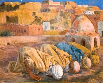 Prière sur une terrasse à Bou-Saada ou Es-Sojoud (huile sur toile) - Alphonse Etienne Dinet