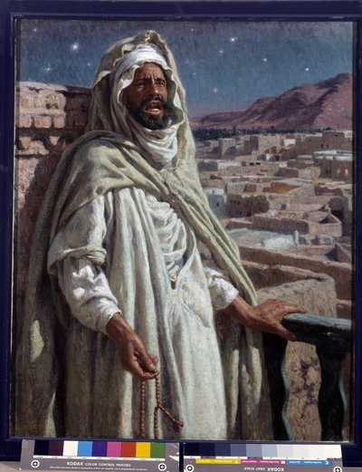 Le muezzin, un membre de la mosquée appelant à la prière - Alphonse Etienne Dinet