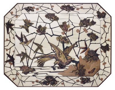 Plat, marqueterie par Ferdinand Duvinage, vers 1880 - Alphonse Gustave Giroux