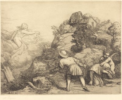 Allégorie du paysan et de la fortune - Alphonse Legros