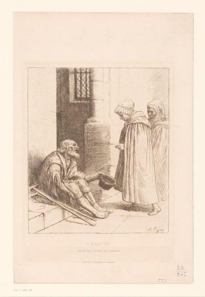 Mendiant sur un escalier - Alphonse Legros