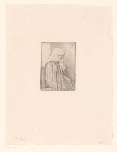 Femme bretonne avec coiffe - Alphonse Legros