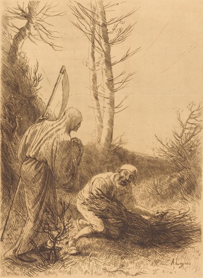 La mort et le bûcheron, 2ème planche Le mort et le bucheron - Alphonse Legros