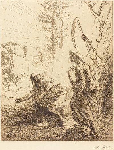 La mort et le bûcheron (3ème planche) - Alphonse Legros