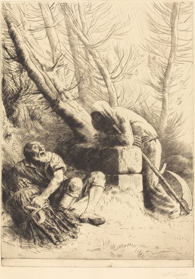 La mort et le bûcheron (4e planche) - Alphonse Legros