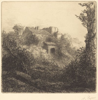 Ferme sur la colline - Alphonse Legros