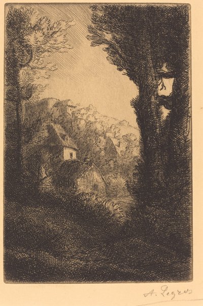 Ferme sur une colline ensoleillée La ferme du coteau, Effet de soleil sur le coteau - Alphonse Legros