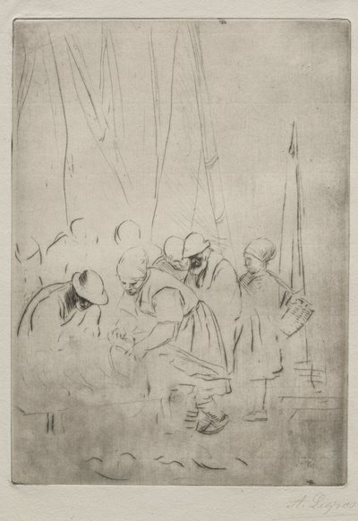 Pêcheurs sur le quai de Boulogne - Alphonse Legros