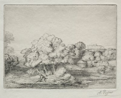 Hameau près du lac - Alphonse Legros