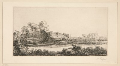 La ferme sur la rivière : Effet du soir - Alphonse Legros
