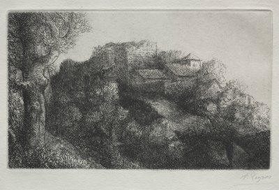 Paysage (avec bâtiments) - Alphonse Legros