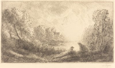 Paysage: Lever du soleil - Alphonse Legros