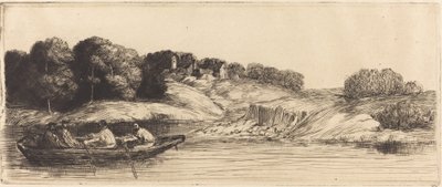 Paysage avec bateau, 1ère planche - Alphonse Legros