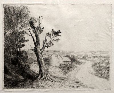 Paysage avec meules de paille - Alphonse Legros