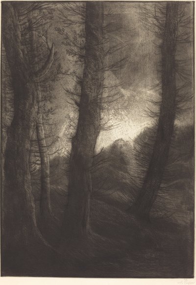 Les grands arbres : Effet du soir - Alphonse Legros