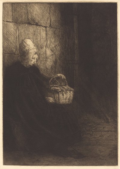Paysanne des environs de Boulogne dite La femme au panier - Alphonse Legros