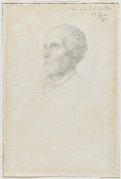 Portrait de Sir Frederick W. Burton, directeur de la National Gallery, Londres - Alphonse Legros