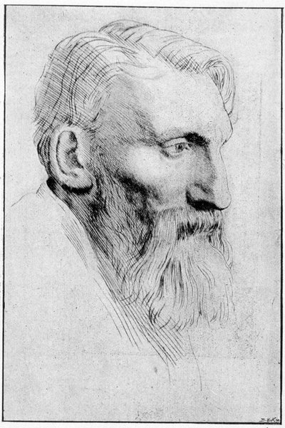 Portrait du sculpteur français Auguste Rodin (1840 - 1917) d