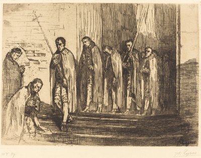 La sortie de la procession - Alphonse Legros