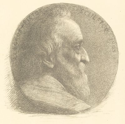 Autoportrait, médaillon, n°1, 9e plaque - Alphonse Legros