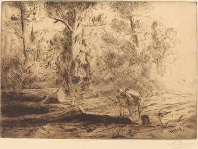Homme que fend des bûches - Alphonse Legros