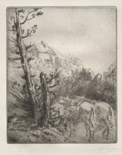 La ferme sur la colline - Alphonse Legros