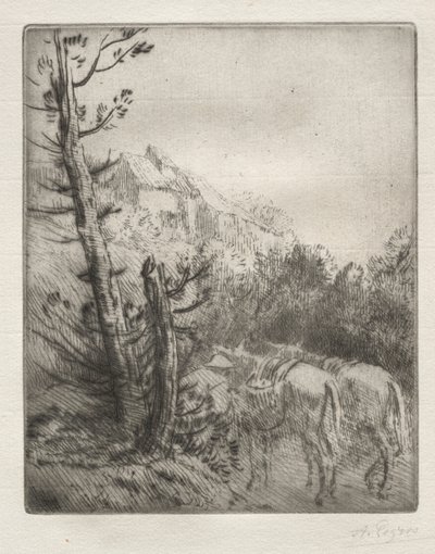 La ferme sur la colline - Alphonse Legros