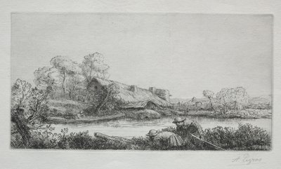La Ferme sur la Rivière: Effet du Soir - Alphonse Legros