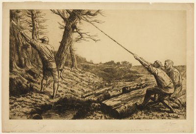 Les Bûcherons, deuxième planche - Alphonse Legros