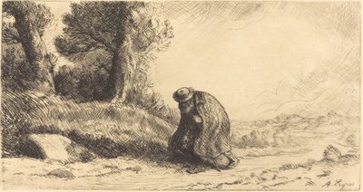 Un vagabond passant dans une ruelle - Alphonse Legros