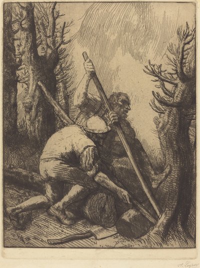 Les bûcherons, 3ème planche - Alphonse Legros
