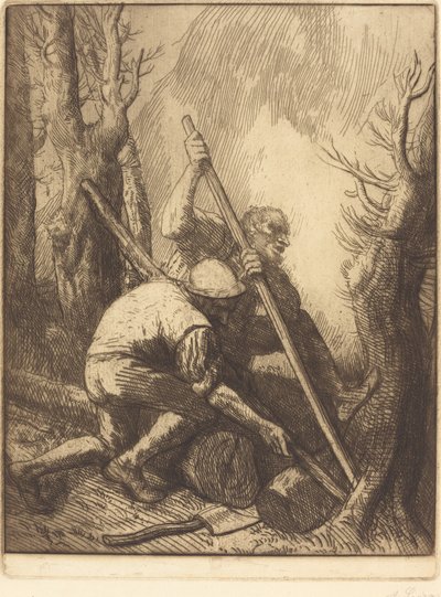 Les bûcherons, 3ème planche - Alphonse Legros