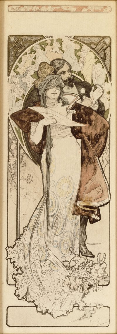 Maquette pour la lithographie "Programme 27 Octobre 1900", vers 1900 - Alphonse Mucha