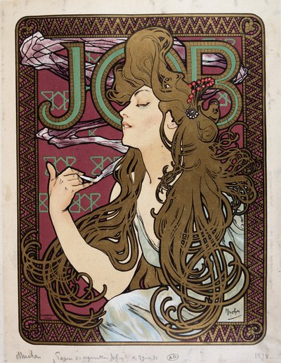 Affiche publicitaire pour Job Papier à Cigarettes - Alphonse Mucha