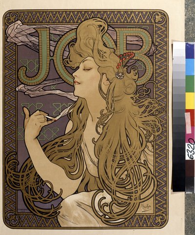 Affiche de publicité pour le papier de soie Job - Alphonse Marie Mucha