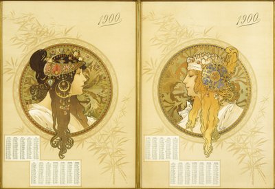 Têtes byzantines, 1900 - Alphonse Mucha