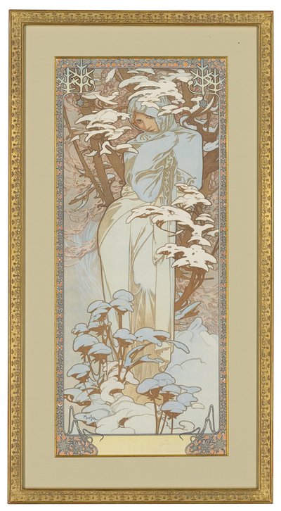 Les Quatre Saisons : Hiver, 1900 - Alphonse Mucha