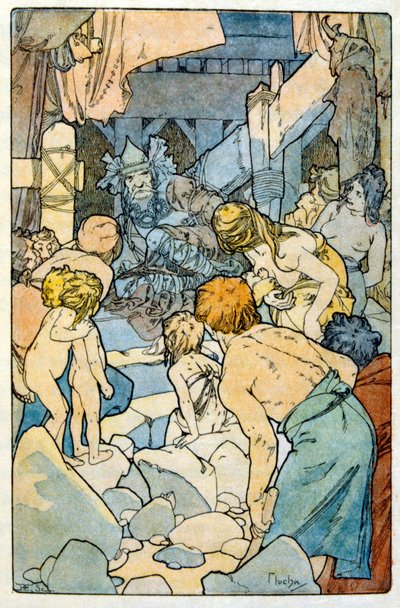 Illustration par Alphonse Mucha de "Clio", une œuvre de l