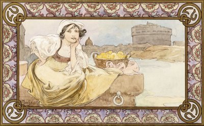 Fille italienne, 1900 - Alphonse Mucha