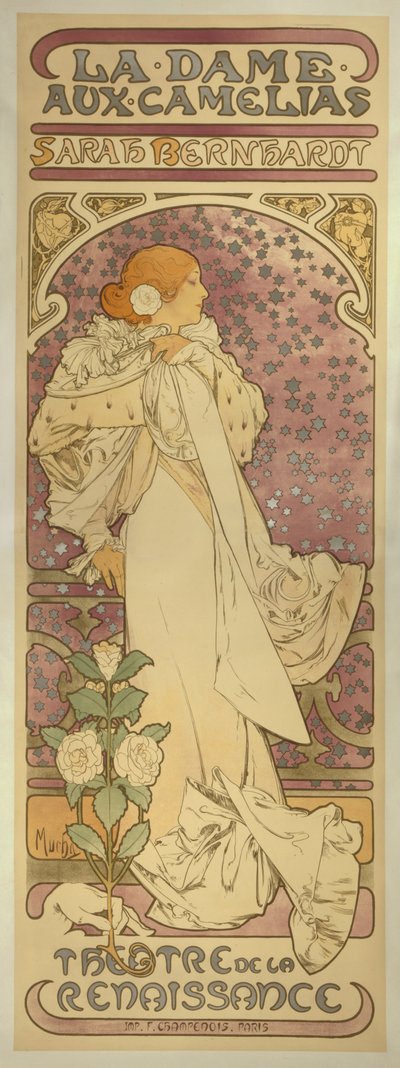 "La Dame aux Camélias", avec Sarah Bernhardt - Alphonse Mucha