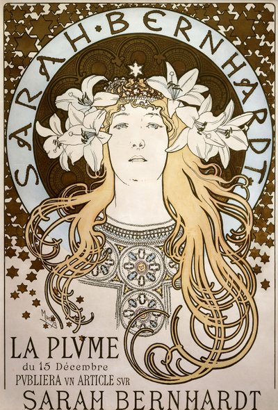 La Plume, avec Sarah Bernhardt, 1896 - Alphonse Mucha