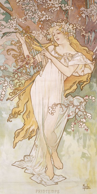 Printemps, c.1896 - Alphonse Mucha