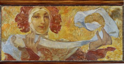 Femme avec un foulard - Alphonse Marie Mucha