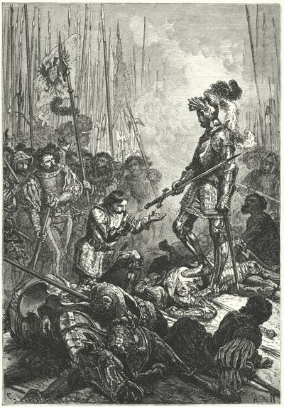 François Ier de France fait prisonnier à la bataille de Pavie - Alphonse Marie de (after) Neuville