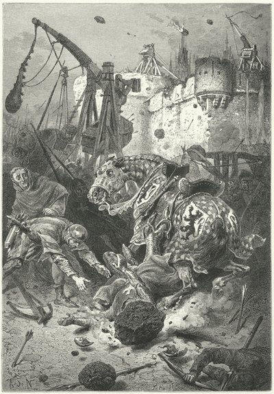 La mort de Simon de Montfort au siège de Toulouse - Alphonse Marie de (after) Neuville