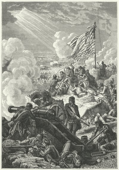 La défense des hauteurs de Bunker Hill contre les Britanniques - Alphonse Marie de (after) Neuville