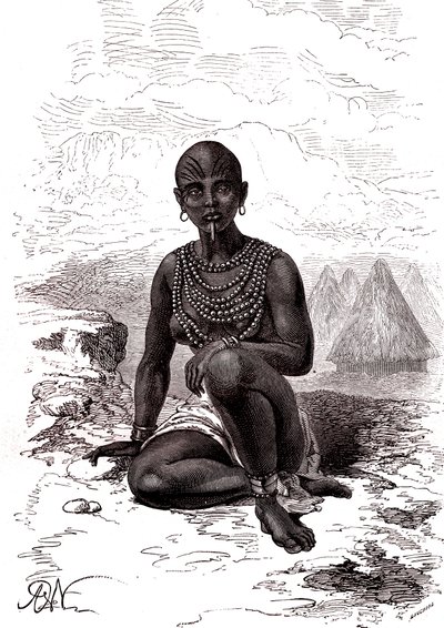 Bokke, femme de Moy, chef de la tribu Latuka, Soudan du Sud - Alphonse Marie de Neuville